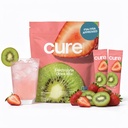 Cure Hydration, 124; Plant- Based Electrolyte Drink Mix 124; No Advanced Sugar, 124; FSA- HSA és 124; Dehidratation Relief Powder Made with Covine Water, 124; Non- GMO, 124; Vegan, 124; Pouch of 14 Packet - Strawberry Kiwi