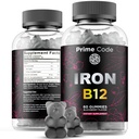 Vitamin B12 Gummies for Women & Men, 20mg Iron Supplement for Adults, Free Blood Builder for Anemia, Vitamin B12 Gummies with Iron & Natural Blackberry Flavor, Vegan, Non-GMO, 30 Day Supply