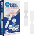 MED PRIDE Butterfly tape Closure kötszerek sebzáráshoz, steril hypoallergén adhesive Non-Stick Pad, Latex- Free, Pack of 100 Assorted Sizes (Nagy)