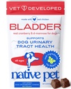 Native Pet Dog UTI Treatment - Áfonya kiegészítés kutyáknak Bladder Control & Vese Supplement - Prevent Húgyúti Tract fertőzés és vizeletinkontinencia - Made with Real Cranberry Extract - 30 sajt