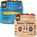 Natural Dog Company Multivitamin & Máj & Kidney Chews Bundle - Átfogó egészségügyi támogatás idősebb kutyák, Promotes Detoxification, Javított emésztés, Sugárzó bőr és kabát, könnyen alkalmazható
