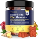 Super Blend Fiber Gumies felnőtteknek - 8g Prebiotic Fiber Gumies, Supports Digestive Health, Bloating Relief & Wellness, Ginger, Camu Camu & Matcha, Strawberry Flavor - 60