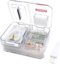 Travel Pill Box Medicine, kiegészítők, Vitamin Pill Organizer Daily Use Pill Case Pill Cutter Pill Crusher és Grinder (fehér)