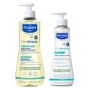 Mustela Stelatopia Eczema- Prone Skin Bath Time Gift Set - Family Skin Care Essentials - Natural Avocado & Sunflower Oil - EWG Verified - 2 Set - Stelatopia Cleansing Oil and Stelatopia + Cream