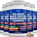 NEW AGE Sea Moss Black Seed Oil Ashwagandha Turmeric Bladderwrack Burdock - Manuka, Honey Dandelion, ACV Black Pepper Gluten Free