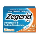 Zegerid OTC, 24- óra Heartburn Relief, Acid Reflux Medicine és Antacid, Kezelés gyakori Heartburn, Omeprazole 20mg + Nátrium-bikarbonát, Proton Pump Inhibitor (PPI), 42 kapszula