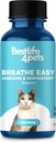 Macska légzőszervi komfort kiegészítés - Natural Breath Easy Feeline Support for All Seasons, Coughing, Alternational Nasal Stuffness and Tneezing - 400 Odorless, Easy- to- Administer Tastall Pills