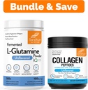 Sandhu L- Glutamin Powder 100 Servings, 500g, 17,6 Oz., Nagy méret, 3 hónap ellátás & Collagen Peptides Powder