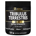 Zolotus 13in1 Tribulus Terrestris kapszula Maca, Horny Goat Weed, Panax Ginseng, Saw Palmetto, Tongkat Ali, Shilajit & More - Energy, Stamina Supplement for Men & Women - 120 Counts