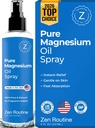 Tiszta magnéziumolaj spray - 8oz (Single) - USP Grade - Magnézium olaj a láb, test, izomtömeg és láb görcsök - Topical Magnézium Glycinate, Aceite de Magnesio, Organic Magnézium Chloride - Készült az USA-ban