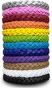 12 Pack szúnyogriasztó karkötők, Solid Color Egyénileg csomagolt bőr Insect & Bug Reprist Wrist szalagok gyerekeknek és felnőtteknek Kültéri Kemping Horgászat Utazás