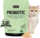 Probiotikum macskáknak és cicáknak - Macska probiotikus por szőrcsomók megelőzésére, emésztési támogatás, Immunegészség, Prebiotikumok, és Hasmenés - Alkalmas beltéri macskák & cicák - 60 Scoops