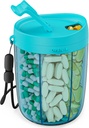 PULIV Nagy Pill Palack Organizer, Supplement Organizer for Holding 6 Különböző vitaminok, Pill Box Case Anti- mixing & Wide Opening Design, Easy to Retrieve Meds és 20 db Stick- on Labels, Blue