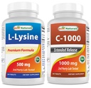 Legjobb természetes L-lizin 500 mg & C-vitamin 1000 mg