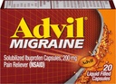 Advil Migrén Liquid Töltött kapszula - 20 ct, 5 darabos csomagolás