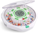 Live Fine 28-Day Automatic Pill Dispenser Frosted LCD Display és Key Lock, Sound & Light for Prescriptions, Medication, Vitamins, Supplements & More