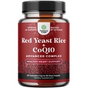 Vörös Élesztő rizs CoQ10 kiegészítés - Advanced Healthy Heart & Health Coleszterine Levels Formula for Men & Women - Extra Strength Capsule with Red Yeast Rice 1200 mg Capsules with CoQ10- 60 Count