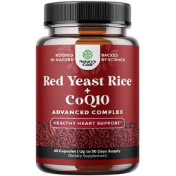 Vörös Élesztő rizs CoQ10 kiegészítés - Advanced Healthy Heart & Health Coleszterine Levels Formula for Men & Women - Extra Strength Capsule with Red Yeast Rice 1200 mg Capsules with CoQ10- 60 Count