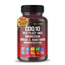 Q10 (Ubikinon) Red Yeast Rice Hawthorn Omega 3 C-vitamin Niacin Cink K2- vitamin 150 kapszula
