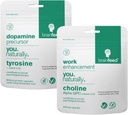Gehirn Ergänzungen für Gedächtnis und Fokus | 2-Monat-Lieferung | 800mg L Tyrosin Dopamine Ergänzungen + 500mg Alpha GPC Choline | Konzentration Ergänzungen