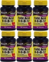 Mason Vitamins Folic Acid B- 6 & B12 Heart Health Formula 90 tabletta palackonként 6 összesen 540 tabletta