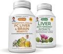 ANDREW LESSMAN PC Máj és agy Előnyök + Máj anti-oxidáns Extraktumok Kit: 300 kapszula (180 + 120) - Foszfatidil Kolin, Milk Thistle, Articsóka, Curcumin.