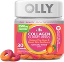 OLLY Collagen Gumi Gyűrűk, Támogatja a bőr rugalmasságát és keménységét, 2.5g Collagen, Clinically- Tesztelt, Peach, 15 napos ellátás - 30 Count