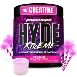 PROSUPS Mr. Hyde Xtreme Pre Edzés por kreatin, Beta Alanine & koffein - Extrém energia, szivattyúk, Fókusz és teljesítmény - Fitness és konditerem kiegészítők a férfiak és nők (Tündérpor, 30 szervizek)