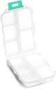 Pillen-Gehäuse - Tragbare Ergänzungen Tablet Container Box mit 10 Komponenten - Medizin Kapsel Vitamin Faltbare Organizer Spender Halter für Reise Trip Pocket Purse - Klares Weiß
