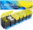 Extra nagy Pill Organizer 2 Times egy nap - XL Pill Box 7 nap Big AM / PM Communications - Fits Nagy Vitaminok, kiegészítők és gumik, 7 vagy 14 napos használat, színes kódolt, Senior- Friendly, No ömlők