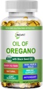 Oregano Softgels, Organic Oil of Oregano with Black Seed Oil for Immune Support Digestive Health Seasonal Herbal, High Carvacrol & Thymokinone Oregano Oil, Plant Based, Non-GMO, 120 Count