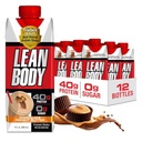 Lean Body Ready- to- Drink Protein Shake, 40g Protein, Whey Blend, 0 Sugar, Gluten Free, 22 Vitaminok és Ásványok, (újrahasznosítható karton & Lid - 12-es csomag) LABRADA (csokoládé Mogyoróvaj)