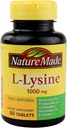 Nature Made Extra Strength L- Lysine 1000 mg tabletta, 60 Count for Protein Synthesis (3-as csomag)