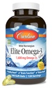 Carlson Elite Omega3 Gems, 1600 mg Omega3 EPA & DHA-val, Lemon Flavor, 240 Softgels - Wild- Caught Norway Fish Oil, Sustainable Sourced