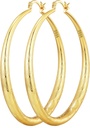 OOOPEL 925 Sterling Ezüst Kampó Nők Arany Kampó Fülek Hipoallergén Diamond- Cut Ripples Tervezett - Non Tarnish Large Hoop Fülek (30 / 40 / 50 / 60 / 70mm)