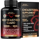 Red Yeast Rice 1200 mg CoQ10 100 mg - Magnézium-124; Niacin-124; E-vitamin & D3 - Heart Health Support, Energy & Metabolizmus - Hatékony, Flush- free & Laboratory Tested - Made in USA, 120 kapszula