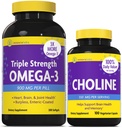 InnovixLabs Kolin & Triple Omega3 Bundle kolin bitartarát 550mg (100 kapszula) Triple Strength Omega (200 Softgel). Támogatja a memóriát, a hangulatot, az agy egészségét és a kognitív fokozatot.