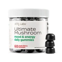 Ultimate Gushroom Daily Gumies - Gushroom Gumies with Cordyceps, Lion 's Mane, and Reishi, Plus Huperzine A & L- Theanine, May Improving Mood and Energy, Apple Berry Flavor, 60 Gumies
