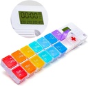7 nap Gyógyszer Pill Organizer, 4 Reminder Alarms, Hangos Hangok, 14 Nagy Osztály, Nagy Képernyő, Nedvesség - Proof, Travel Weekly / Napi Pill Box / Szervező / Case / Container / Dispenser, AM / PM 2 Times egy nap