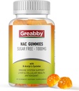 NAC gumik cukor mentes, N acetil cisztein NAC kiegészítés 1000mg antioxidánsok, tüdő és máj egészség, Immuntámogatás, Vegan Orange Flavor, 60ct