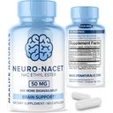 MaxLife Naturals Neuro NACET N- Acetyl L- Cystein - 60 kapszula, 20x Biológiailag hozzáférhetőbb glicin NAC kiegészítés N- Acetyl Cystein etil-észter szelénnel, 10x Glutatione Boost az agy & tüdő támogatás