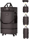 Suitcase with Wheels Explandable poggyásztáska Foldable Suitcase with 4 Universal Wheels Collapsible Rolling Travel Case (kávé)