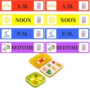 500 db Medicine Stickers Medication Instruction Labels - Morning Noon Evening Medicine Reminder Sticker 2 / 5 x 1.6 Inch AM NOON PM for Stickers for Pill Case Planners