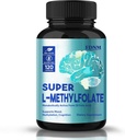L Metilfolát 15 mg, Professional Strength Methylfolate Supplement Support Mood, Nerve, Metiláció, Optimalizált L- Metilfolát kapszula, Non- GMO, Glute- Free, 5- MTHF, 120 kapszula