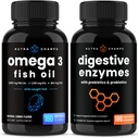 NutraChamps Omega 3 Halolaj és emésztő enzimek 2 Pack Bundle