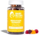 Baby Blues Brightside D3 Gummees - High Potency Immune, Mood & Bone Support - Peach Mango Strawberry - Postnatalis Vegan Supplement for Moms - Non-GMO, zselatin- Free