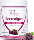 Zéró cukor - Concord Grape Electrolytes Powder - Frissítő hidratációs mix - koffein ingyenes energia minden természetes összetevők - Vegan, Keto & Paleo - Sugar Free Electrolytes Drink Mix - 120 szervadékok