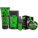 Beard Growth Kit w / 2X Biotin Beard Balm for Men & Mustache Wax + GROW 11- in1 Mens Shampoo & Condener (Hair Growth Shampoo for Men w / Biotin) + GROW Arc Hair Growth Oil (Made in America)