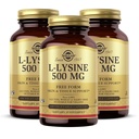 Solgar L- Lysine 500 mg - 100 növényi kapszula, 3 darabos csomagolás - Skin & Tissue Support - Non-GMO, Vegan, Kosher, Gluten Free - 300 teljes adag