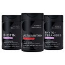 Sports Research ® Egészséges bőr és haj támogatás - Vegan Biotin 10,000µg kókuszolajjal, Triple Strength Astaxantin 12 mg, és Phytoceramides 350mg per Softgel · Non-GMO · Vegan · Gluten- Free